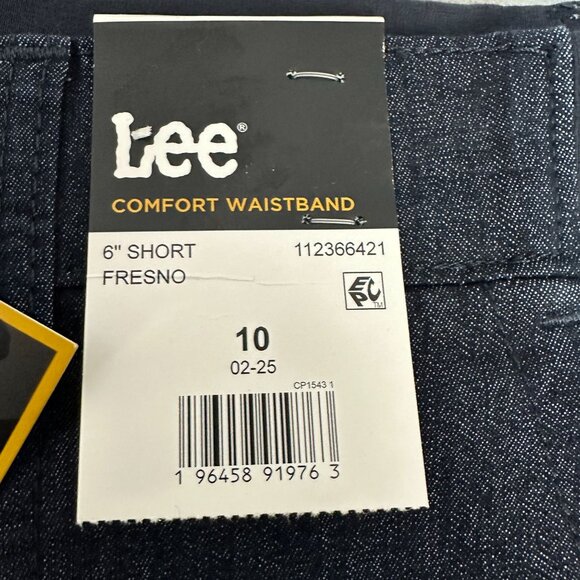 Lee Womens Denim Comfort Waistband 6 Inch Fresno Shorts Size 10 Stretch Blue - Picture 2 of 12